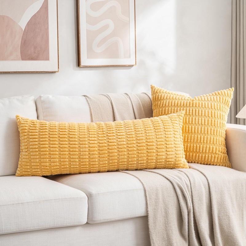 Fancy Homi 1 Pack Yellow Spring Long Lumbar Body Decorative