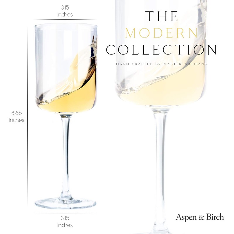 Aspen & Birch - Modern Wine Glasses Set of 4