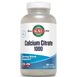 KAL Calcium Citrate Tablets, 1000 mg, 180 Count by Kal