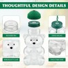 Cute Bear Glass Tumbler with Lid and Straw, 20oz 500ml