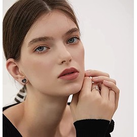 Cute Cat Paw Print Heart Stud Earrings for Women Teen Girls Stainless Steel Hollow Dog Puppy Animal Pet Cartilage Tiny Studs Earring Minimalist Jewelry Gifts Birthday (Black)