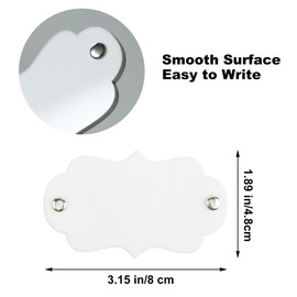 Temlum 18 Pcs Acrylic Basket Labels, Storage Tags with Chalk Marker Removable Label for Wire, Wicker, Woven Baskets & Pantry Storage (Wavy Shape 02, White)