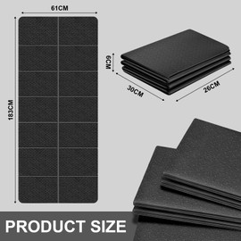 Flintronic Foldable Yoga Mat, Travel Yoga Mat, 4mm Thick Exercise Mat, Non-Slip TPE Yoga Matt, Foldable Portable Gym Mat for Yoga, Pilates, Fitness, Sports, Training, Black-183 x 61 x 0.4CM