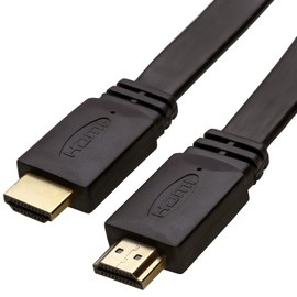 kenable FLAT HDMI 4K 60Hz High Speed Cable LCD LED UHD/HD TV Lead Gold 2m Black [2 metres]