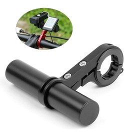 JPOJPO - Extensor de manillar de bicicleta para velocímetro, luz de faro delantero, aleación de aluminio, 10 mm, color negro