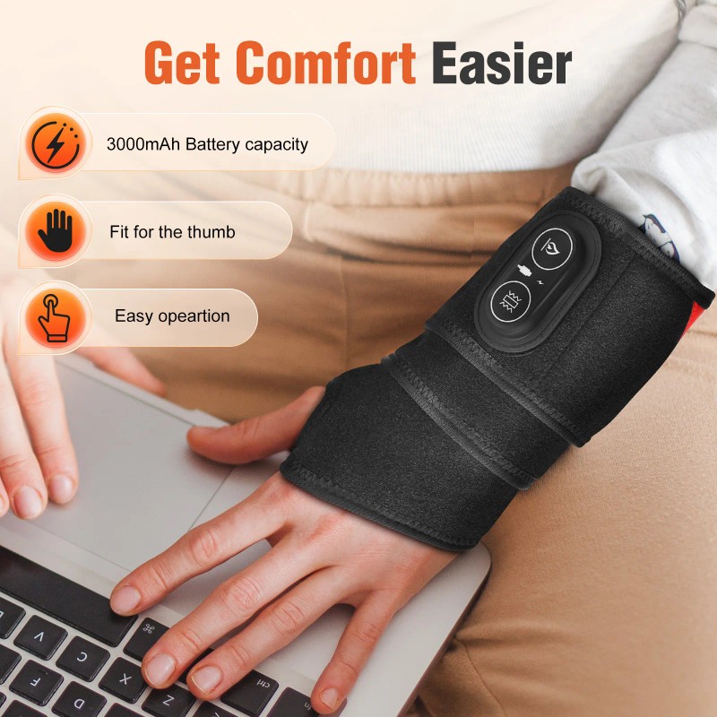 Wireless Red-light Therapy Heating Vibration Hand Wrap Massage Belt Wrist