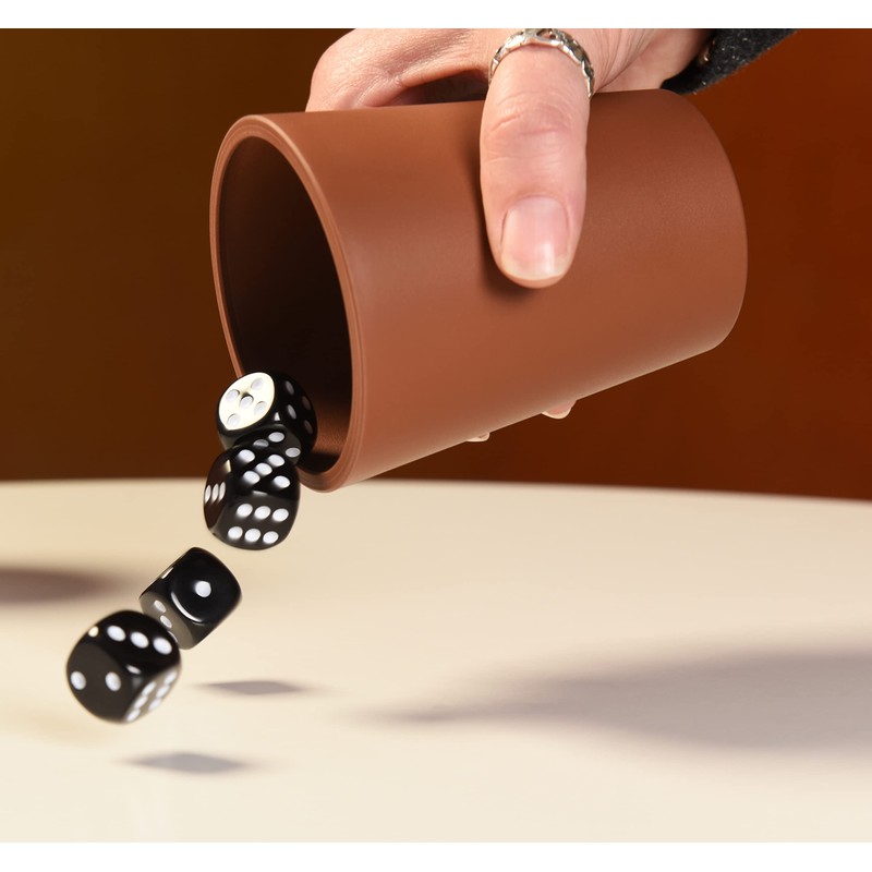 DiceCupFlex - Flexible Dice Cup with Lid Including 5 Dice