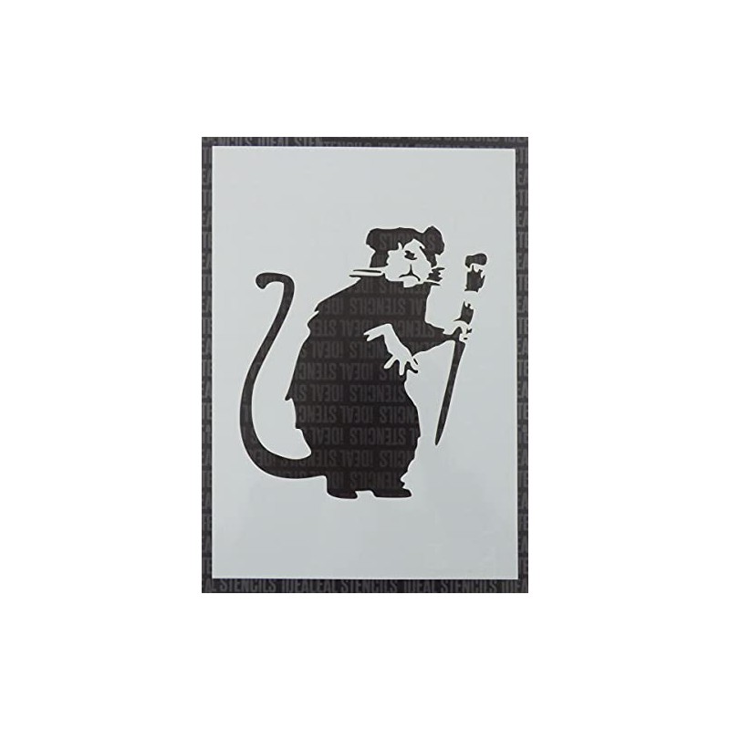 Ideal Stencils Banksy Rat Stencil - Painted Size 11.5x13cm -