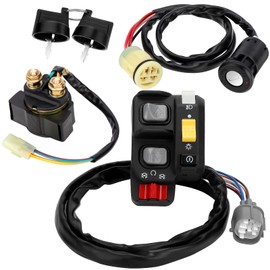 M MATI Handlebar Key Starter Relay Switch Kit for Honda Rancher 350 ES 2000-2005 Rancher 400 2004-2007 Rubicon 500 Foreman 500 ES 2001-2006 Rincon 650 680 2003-2007 Electric Shift 35200-HN7-003