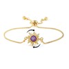 Spinning Fidget Bracelet for Women Gold Flower Rhinestone Link Bracelet