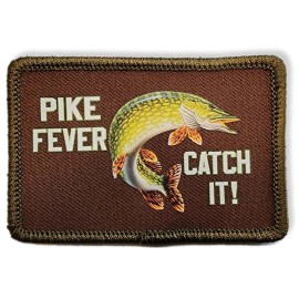 ThatsRad Walleye Pike Bass Fever Catch It Fishing Patch Fisherman  Hat Jacket 3x2 - Walleye Orange