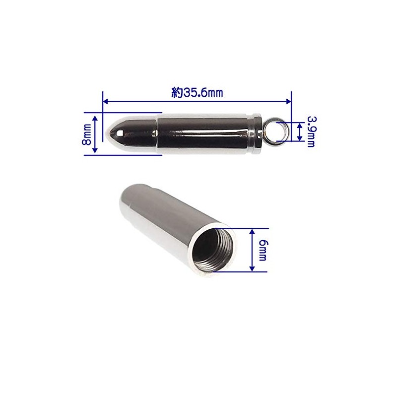 Stainless Steel Bullet Keychain Pendant Top Pill Case, Stainless Steel