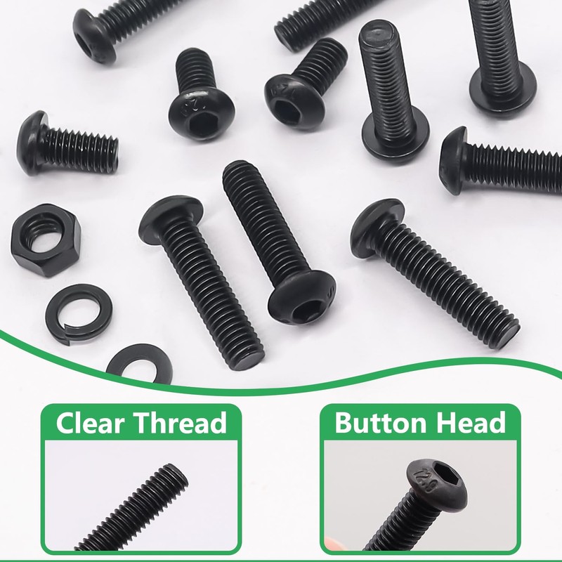 Twidec/633PCS M6 Bolt Assortment Kit 12.9 Grade M6x10/12/14/16/20/25/30/35/40/45mm Button Head