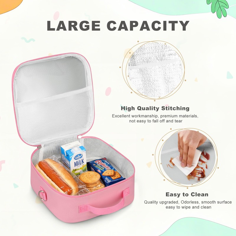 HAWEEK Lunch Bag With Adjustable Shoulder Strap, Insulated Lunch Bag