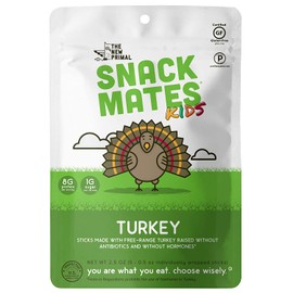 Snack Mates by The New Primal Free-Range Turkey MINI Sticks, High Protein and Low Sugar Kids Snack, Certified Paleo, Certified Gluten-Free, Lunchbox Friendly, 5 (0.5 oz) Sticks Per Pack (8 Pack)