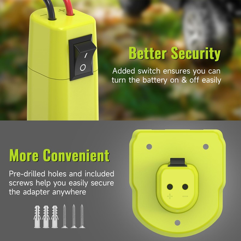 1 Pack Power Wheel Adapter Compatible with Ryobi 18V Battery,