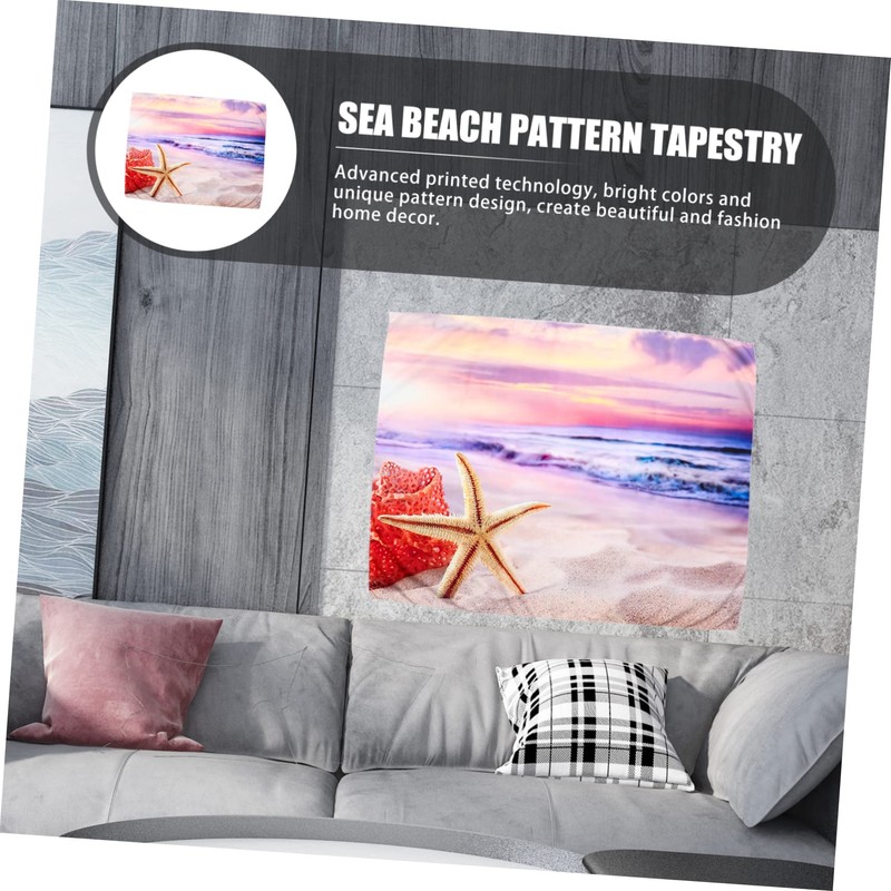FUNOMOCYA Tapestry Wall Hanging Seaside Landscape Decor for Bedroom Chic