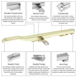 2 x Brass Effect Window Lock Handle