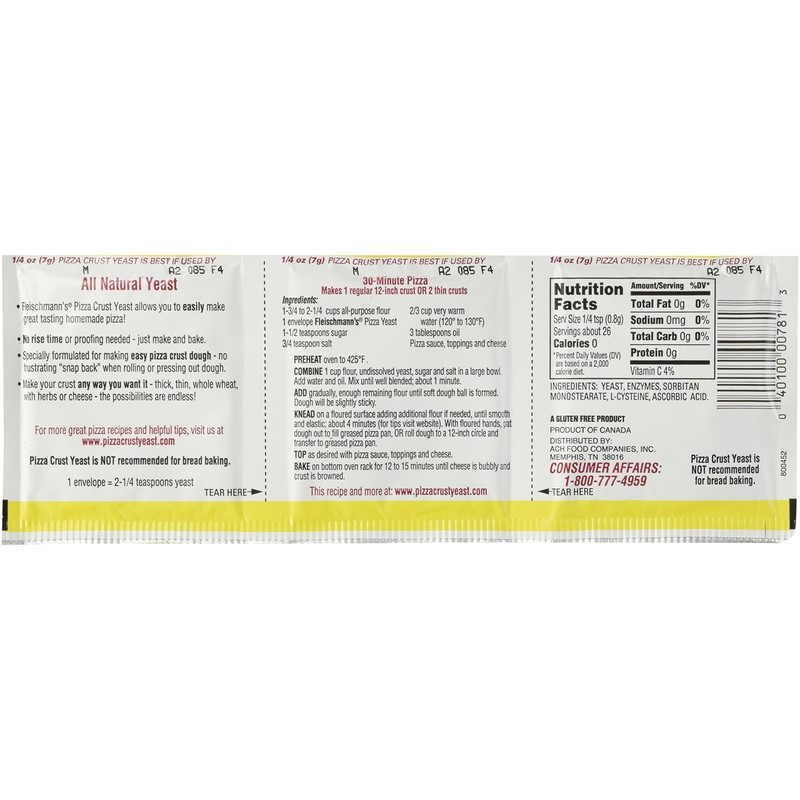 Fleischmann's Pizza Crust Yeast, Specially Formulated For Pizza Crust, 0.75