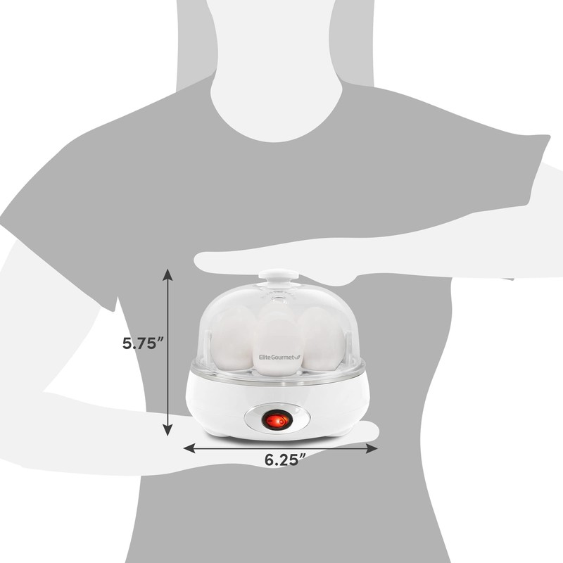 Elite Gourmet EGC007CHW Easy Electric 7 Egg Capacity Cooker, Poacher,