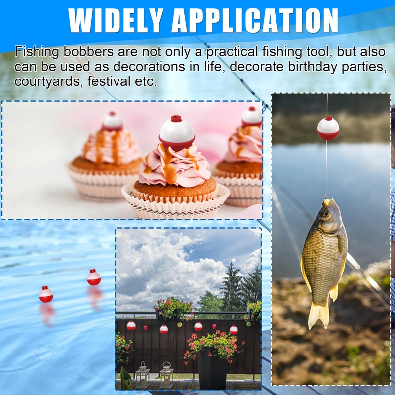 Fishing Bobbers Floats Hard ABS Push Button Round Buoy Red