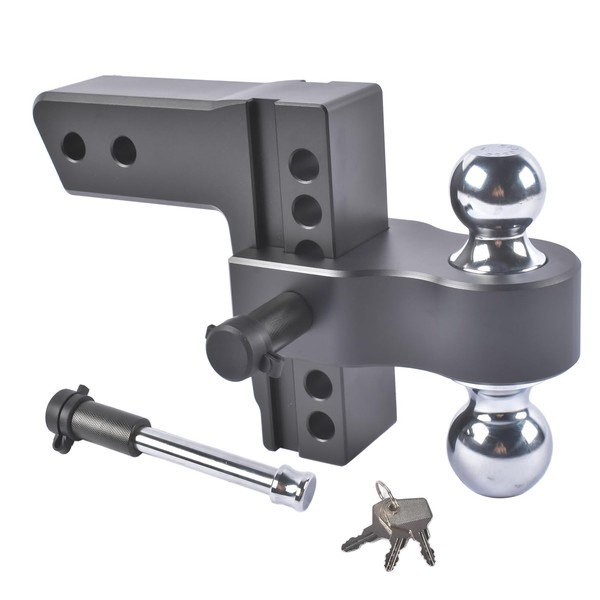 Adjustable Trailer Hitch, Fits 2.5" Receiver, 6" Drop/Rise Drop Hitch,