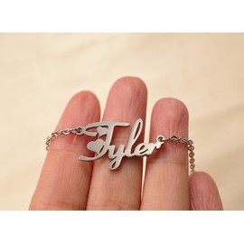 BYBWBL Jesus Name Pendant Necklace Silver Color Stainless Steel Jewelry for Womens 16"+2"