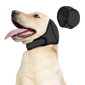 SEIS Swimming Waterproof Dog Ear Cups Calming Large Dog Ears Cover Dog Shower Cap for Ear Protection for Bath for Grooming (Gray, M)