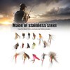 64 Pcs Fly Fishing Flies Stainless Steel Colorful Fishing Lure