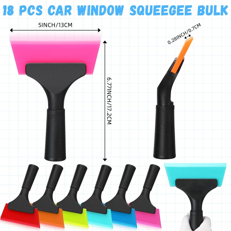 Datanly 18 Pcs Small Squeegee 5 Inch Window Tint Silicone