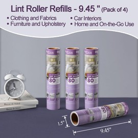 HapChron 9.45 inch Large Surface Lint Roller Refills, Fits Most 9.45" Supersize Lint Rollers with 1.5" ID, Total 320 Easy Tear Sheets (Pack of 4)