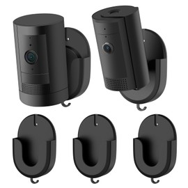 No Drill Wall Mount Compatible with Ring Stick Up Cam and Ring Indoor Cam, Strong Adhesive and No Screws Indoor Camera Mount(3Pack,Black)