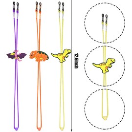 ZXSWEET 8 PCS Kids Glasses Strap Adjustable Dinosaur Anti-Slip Eyeglass Straps for Boys