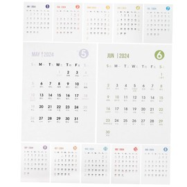 LALAFINA Desk Calendar Memo Pad 12 Sheets of 2024 Calendar Sticker Planner for Office School Personal Use Present