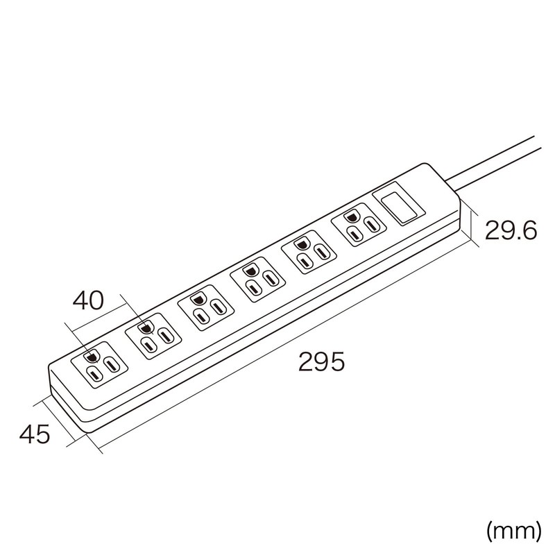 Sanwa Supply TAP-SH3625MG3P Shutter Tap (3P, 6, 8.2 ft (2.5