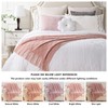 BATTILO HOME Pink Throw Blanket Diamond Pattern Indoor Outdoor Knitted
