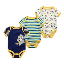 Kiddiezoom Baby Boys Girls Sleepsuit 3 Pack -