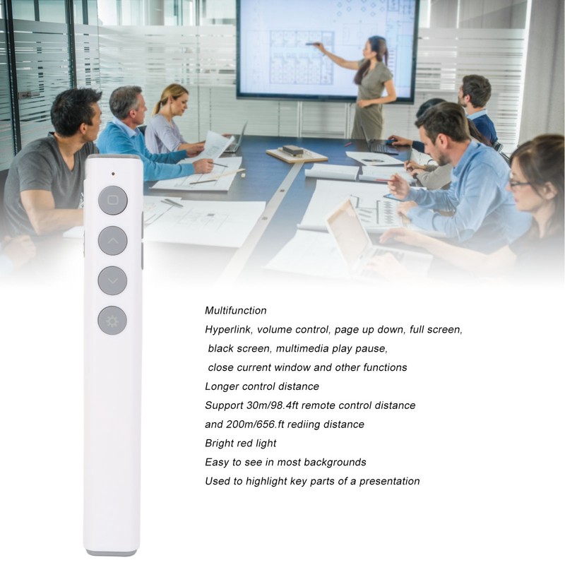 Presentation Clicker 98.4ft Control Range RF 2.4GHz Plug and Play