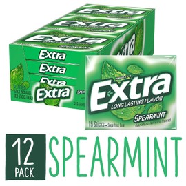 Extra Spearmint Sugar-Free Gum, 12 Piece Pack, 15 Count