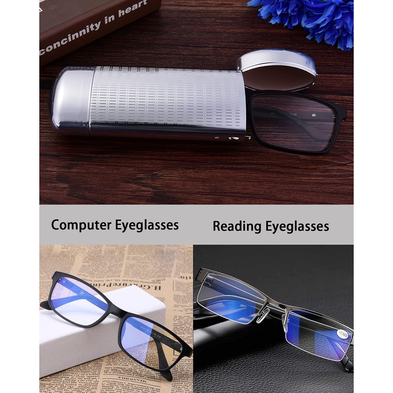 Philley Aluminum Metal Pocket Ultra-Light Silver Eyeglasses Glasses Case(Striped)