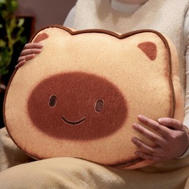 Ditucu Cat Stuffed Animal Cute Kitten Napping Throw Pillows Soft Cushion Plush Decorative Gifts for Kids Brown 15.7 inch Light Brown