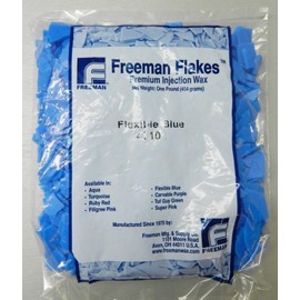 Freeman - Cera de inyección flexible, color azul, con escamas de cera perdida, bolsa de 1 libra