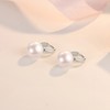 925 Sterling Silver Huggie Hoop with Pearl Earrings Lightweight Dainty