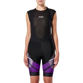 FDX Women's Cycling Bib Shorts 3D Gel Padded Cycling Pants Bike Shorts (Purple, X-Large)