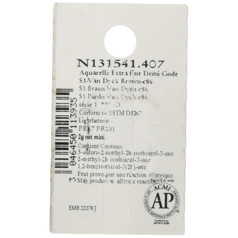 Sennelier Watercolour 1/2 Pan S1 - Van Dyck Brown