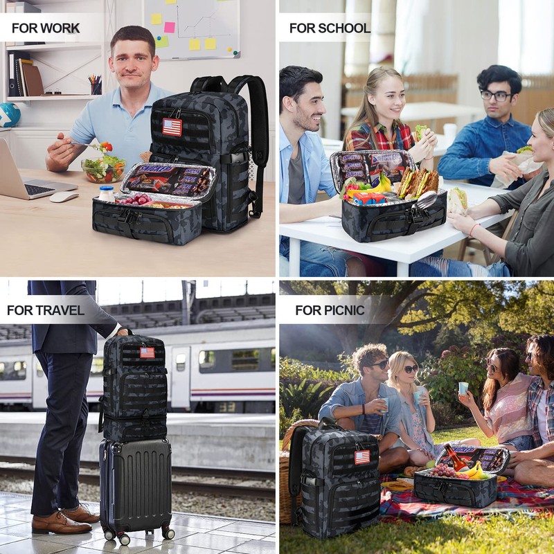 BERTASCHE Lunch Backpack for Men, 15.6 Inch Laptop Backpack for