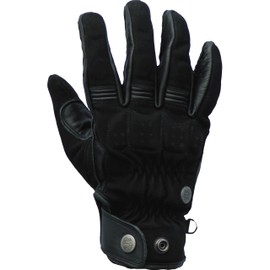 Mycl Turell Motorcycle Gloves Cross Stitch - Men's Motorcycle Gloves - Genuine Leather - Gloves Men's Motorcycle Touring with Gel Padding (Black, S)