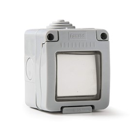 FAMATEL Switch-Switch, Recessed Socket | Garden Series | IP55 | Waterproof | Easy to Install | Aluminium | Grey