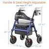 Soundfuse Rollator Walkers for Seniors with Seat, Foldable Lightweight Rolling