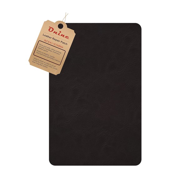 ONine Leather Repair Patch，Self-Adhesive Couch Patch，Available Anti Scratch Leather 5”X7.9”(12.7cm x 20cm) Peel and Stick for Sofas, Car Seats Hand Bags Jackets(Chocolate Brown)
